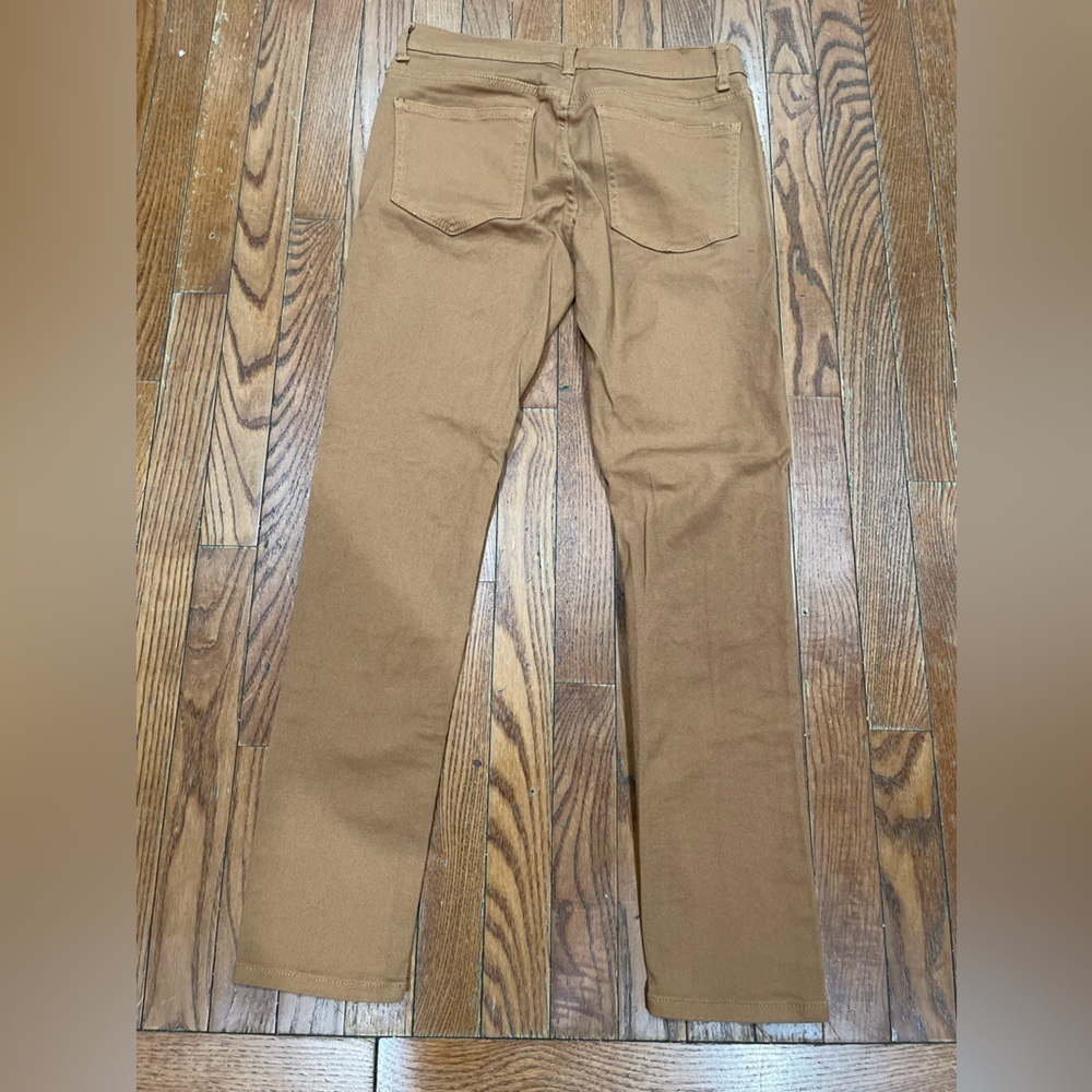Stylish Tan Distressed Women's Straight Leg Jeans - Picture 12 of 14